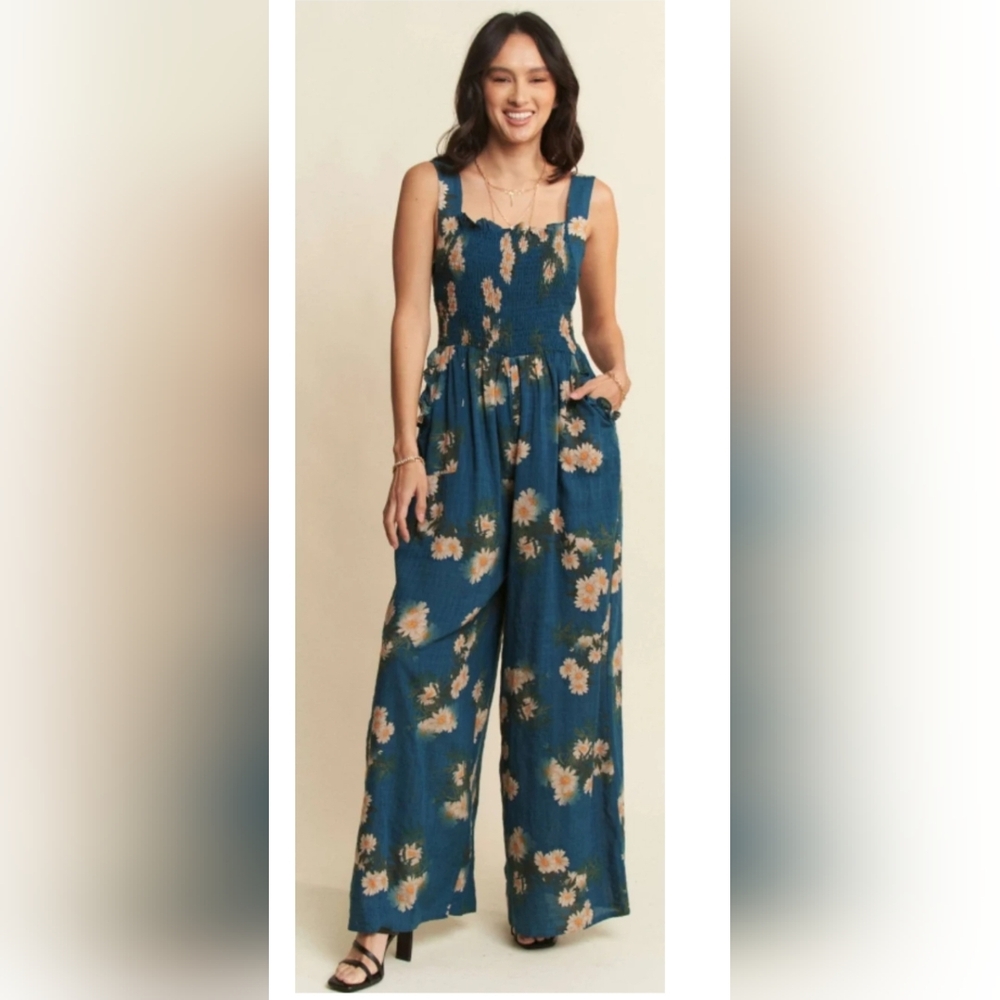 Davi & Dani SEALED! NWT! Be Patient Jumpsuit in Teal. Sz Md. R2S!